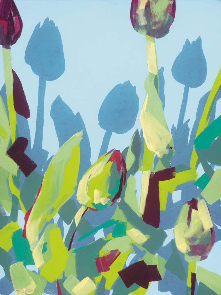 LÃ¼ers, Daniela - Dunkle Tulpen mit blauem Schatten 1